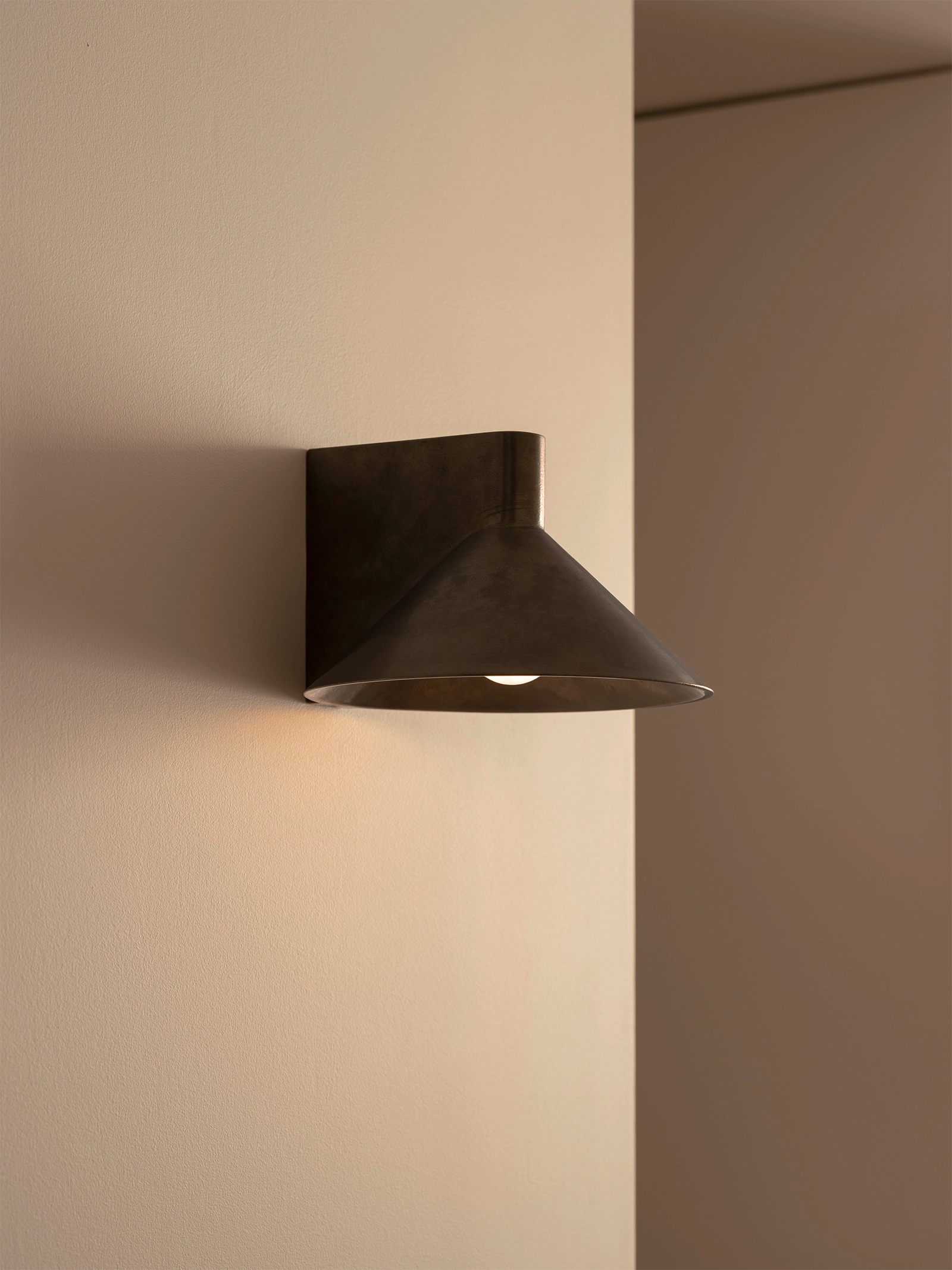 Tolio Blackened Brass Conical Wall Sconce Light
