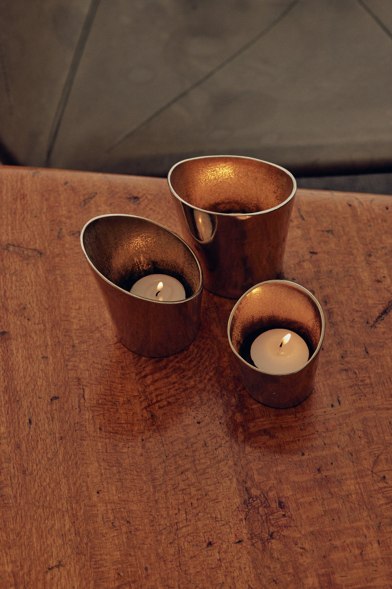 Copper tea shop light holder